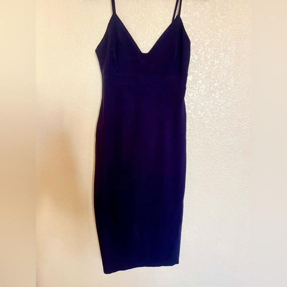 Navy Blue Bodycon Midi Dress - Picture 3 of 6